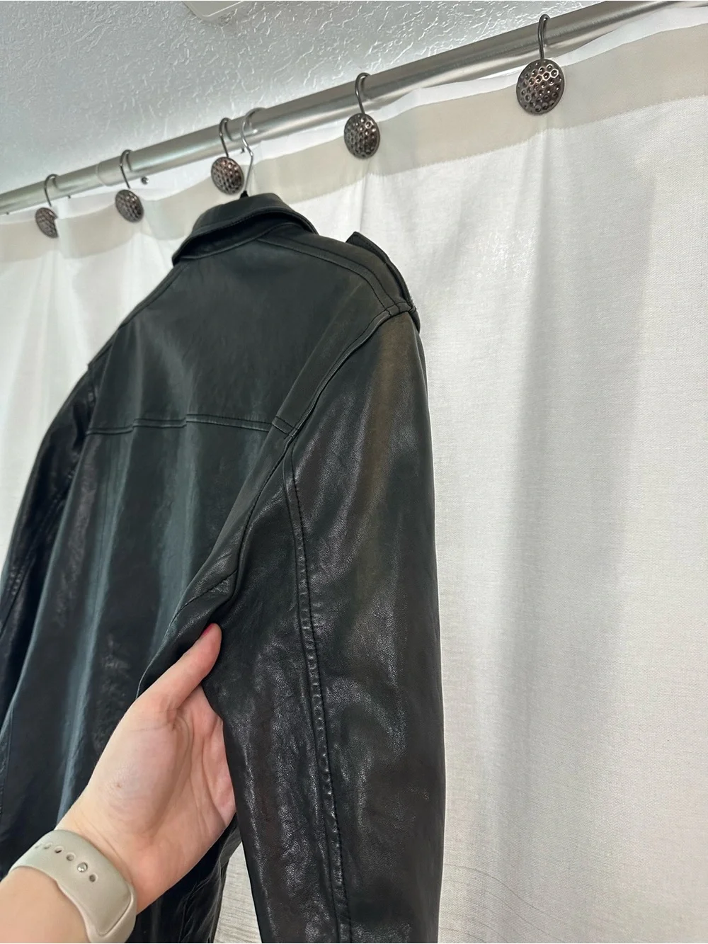 AllSaints Black Leather Jacket Size M